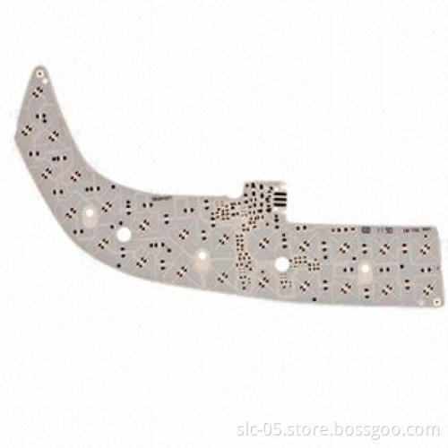 Aluminum PCBs, single-sided layer and solder mask white with 0.6mm board thickness for LED